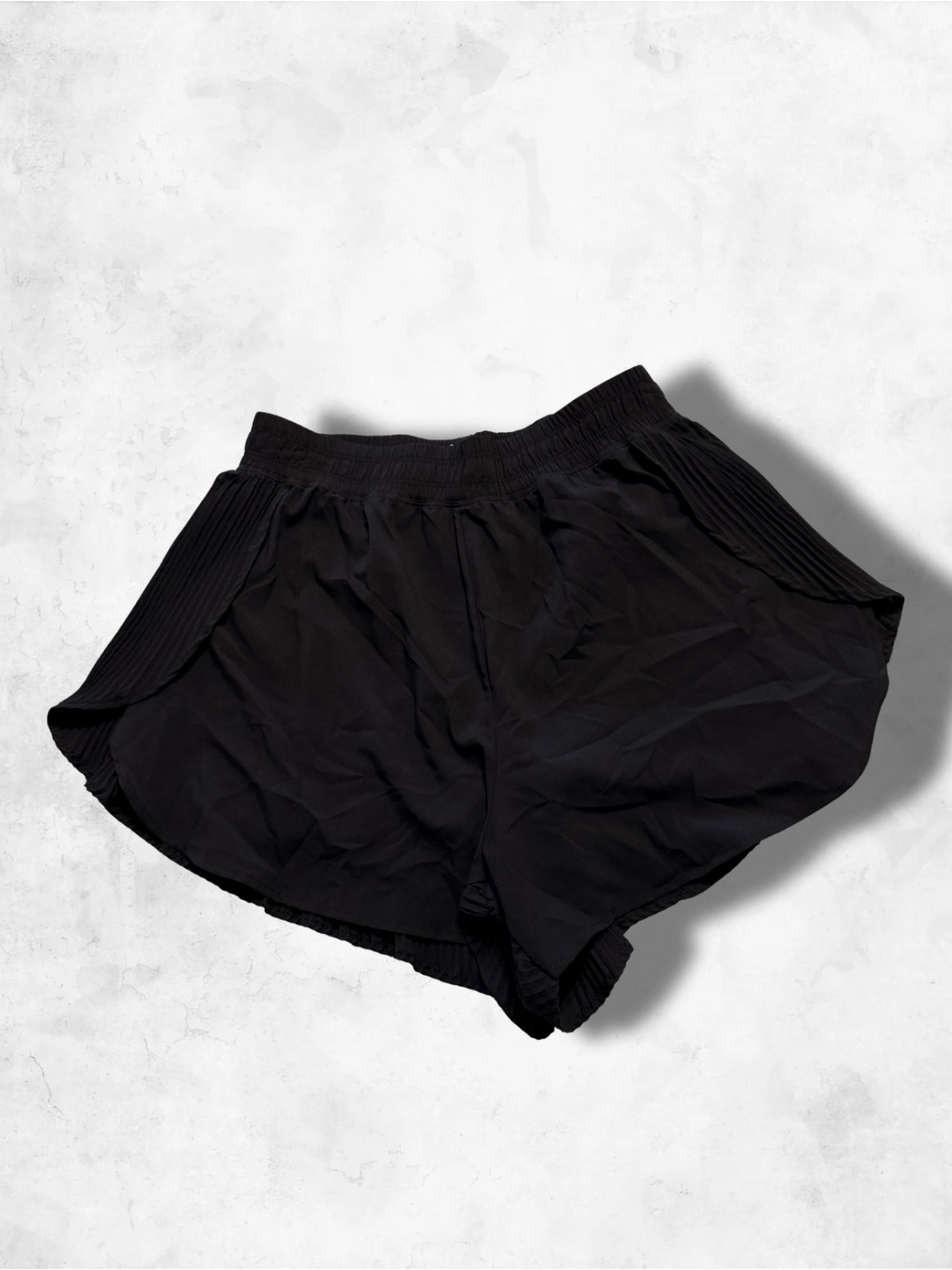 Marika Black Pleated Athletic Shorts